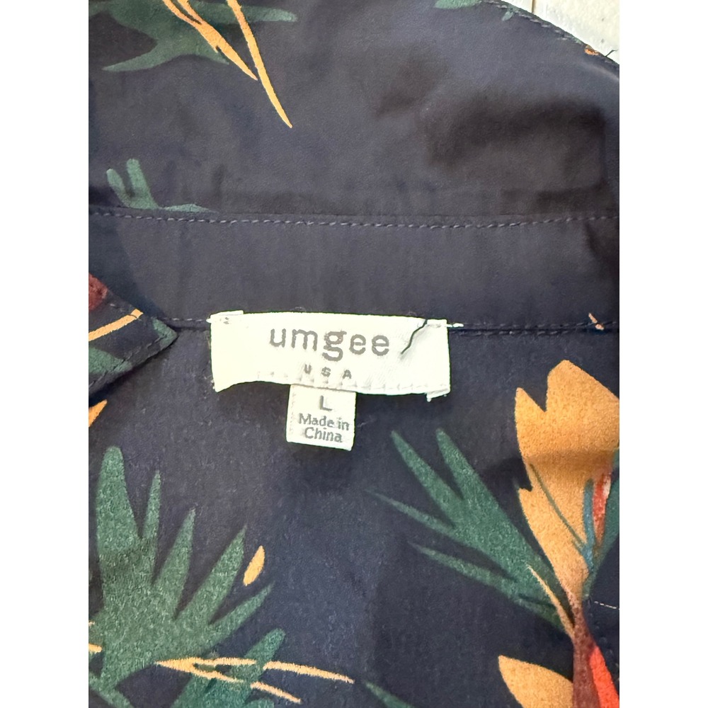 Umgee Mini Dress Navy Blue Floral Bell Sleeve Boho Women Large G1866 - Picture 5 of 10